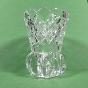 Toothpick Holder 2.5 Inch Pressed Glass Vintage Heavy Clear Glass Pre-owned
